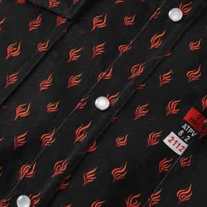 قميص عمل زهري من القطن <span class=keywords><strong>FR</strong></span> ، تصميم جديد لعمال اللحام ، أزرار لؤلؤ واحد قابلة للتنفس ، ملابس أمان ATPV - Product Image 6