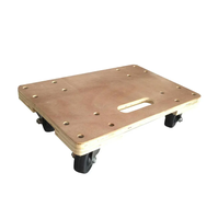 Chariot de déménagement en bois personnalisable OEM Chariot à quatre roues avec plate-forme de transport Chariot à moquette en plastique avec outil de rangement pour achats et déménagement