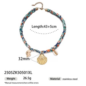 <span class=keywords><strong>Collana</strong></span> Bandana Personalizzata con Ciondolo, <span class=keywords><strong>Collana</strong></span> da Donna e Ragazza, <span class=keywords><strong>Collana</strong></span> in Tessuto Colorato per l'Estate - Product Image 6