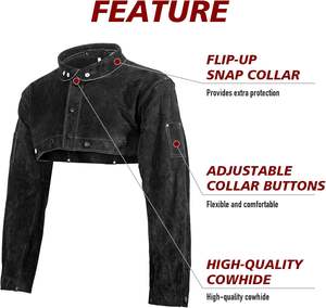 Capa de Soldadura de Cuero Vacuno Anticorte, <span class=keywords><strong>Camisa</strong></span> de <span class=keywords><strong>Soldador</strong></span> Resistente a las Llamas, Color y Talla Personalizables, <span class=keywords><strong>para</strong></span> Hombre y Mujer, 100% Alta Calidad - Product Image 6