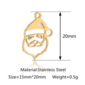 Acier inoxydable Noël Père Noël Charmes pour la Fabrication de Bijoux Miroir Poli DIY Pendentifs Collier Boucles D'oreilles Artisanat Accessoires - Product Image 2