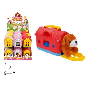 Casa para cachorros Friends House de 16x9x16 cm con juguete de peluche para perros - Product Image 1