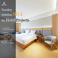 Moderne Hotelmöbel Massivholz Maßgefertigte Apartment-Projekt Gästezimmer-Möbel Luxus-Hotel Schlafzimmer-Möbelset