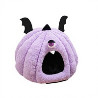 Nid de Monstre Transfrontalier : Lit en Peluche pour Chat et Chien, Chaud et Respirant Toutes Saisons, Nid d'Animaux pour Halloween
