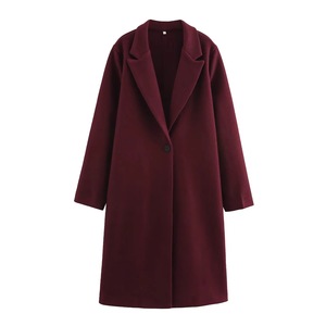 Women's <b>Wool</b> Blend Long Coat - Oversized Single-Button Trench Outerwear Fashion - Product Image 2