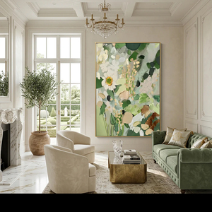 Floral Textured Oil <b>Painting</b> Modern Wall Art Canvas Original Hand Painted Artwork <b>for</b> Living Room Office Home Decorative Arts - Product Image 6