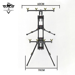 Varilla plegable de 4 varillas de gama alta, soporte de poste de trípode estable ajustable, vaina de caña de pescar de carpa con construcción resistente - Product Image 3