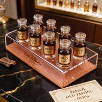 Présentoir de Comptoir Personnalisé en Acrylique Transparent à 8 Compartiments pour Mini Bouteilles d'Alcool, Échantillons de Parfum, Organisateur Vide