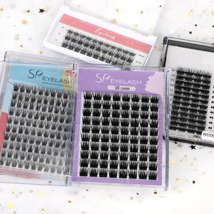 SP kirpik küme Lashes bireysel Segment kirpik C D kıvırmak 8-18mm uzunluk özel etiket Diy kirpik uzatma kiti