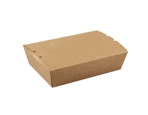 Boîte à lunch jetable carrée en papier kraft avec logo personnalisé pour la restauration rapide à emporter - Product Image 3