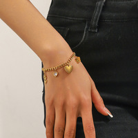 Groothandel DIY roestvrijstalen dikke ketting armband met fruit kersen blad parel hangers mode sieraden