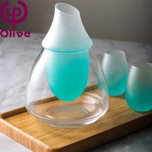 ชุดเครื่องเทไวน์ขาวแบบมือเป่าขวดโถใส่ไวน์ขนาดใหญ่ก<span class=keywords><strong>ล</strong></span>่องใส่ขวดไวน์คริสตัลสีขาวไ<span class=keywords><strong>ล</strong></span>่ระดับสี - Product Image 3