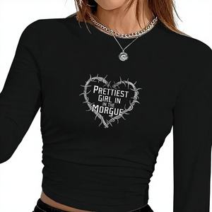 Camisa de manga larga para mujer Prettiest Girl in the Morgue - Product Image 1