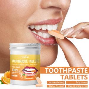 Comprimés de <span class=keywords><strong>dentifrice</strong></span> Orange à mâcher de taille de voyage Portable saveur de fruit blanchiment des dents menthe rince-bouche granulés étiquette personnalisée - Product Image 3