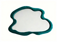 Miroir mural de forme irrégulière en flanelle, design Art Déco, décoration intérieure, personnalisable, Noël, salon, chambre, salle de bain