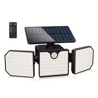 Lampe de sécurité solaire OEM à détecteur de mouvement 230 LED 3 têtes 180 degrés IP65 carrée pour jardin, cour, clôture - Vente en gros pour distributeurs