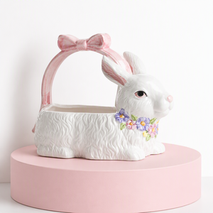 Porcelain Ceramic <strong>Bunny</strong> <strong>Easter</strong> <strong>Basket</strong> - Product Image 3