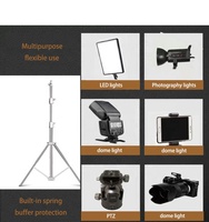 Support d'éclairage professionnel en acier inoxydable robuste de 2,8 m avec amortisseur à ressort pour studio photo