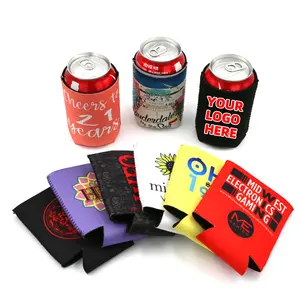 Suporte promocional personalizado dobrável para refrigerador de cerveja de neoprene de 12 onças com logotipo personalizado para latas