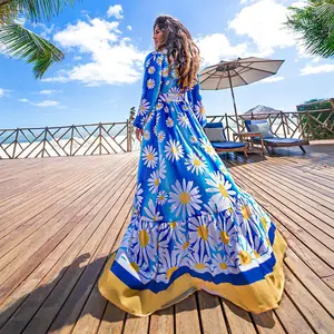 2023 New Floral Print Beach Cover Up for Women Bikini Sarong Bohemian Dress Open Front Beach Dresses 5 Colors Kimono Swimwear