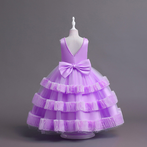 Abito da Sposa in Stile Occidentale alla Moda per Ragazze, Vestito da Festa per Bambine con Gonna Soffice, Abito Giallo con Fiori per Ragazze di 10 Anni - Product Image 6