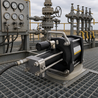 Pompa Penguat Gas Pneumatik Otomatis Penuh Berbahan Baja Tahan Karat AGB06-1S-75 11250 PSI Maks untuk Pengisian Gas