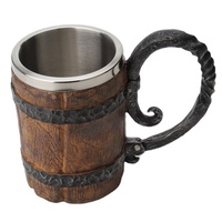 Tazza da birra in acciaio inossidabile a doppio strato di grande capacità in stile Vintage pirata medievale vichingo