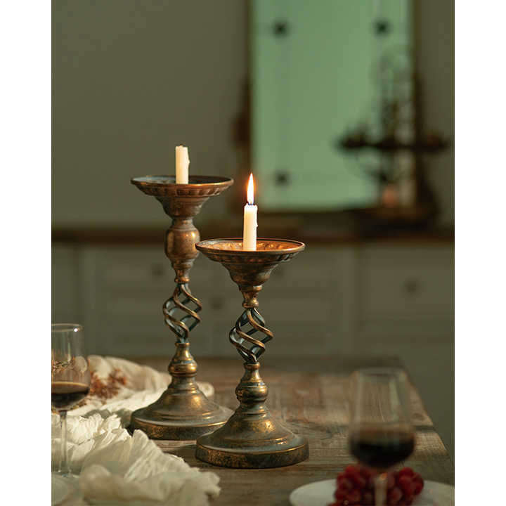 Fancy Iron Candle Holder Metal Candlestick Handmade Home Decoration