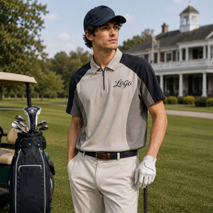 Chemise de golf de nouvelle conception, polo Dry Fit avec logo personnalisé, extensible dans 4 directions, style preppy rétro, séchage rapide, polo de golf décontracté pour le sport - Product Image 1