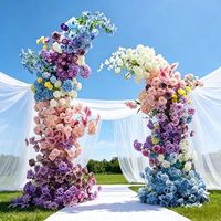 Fleurs artificielles en soie en gros, arche florale en forme de corne de taureau, arrangement floral artificiel doux et personnalisé pour mariage, événement, fête, mariée