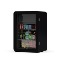 Réfrigérateur de présentation rétro 112L à double température avec porte vitrée, refroidissement direct, dégivrage automatique, affichage LED, silencieux pour hôtel
