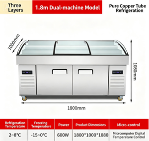 Refrigerador y Congelador Comercial de Doble Temperatura, Vitrina Exhibidora de Acero Inoxidable para Supermercado, Precio Bajo de Fábrica, Personalizable - Product Image 1