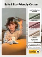 Conjunto de Ropa para Dormir Unisex para Niños, 95.5% Algodón, 4.5% Elastano, Otoño Invierno, Color Sólido, Manga Larga, Pijamas Disponibles
