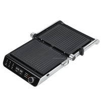 Grill multifonction Easy Clean à écran numérique, température réglable, ouverture à 105 et 180 degrés, plaque de 300x245mm, appareil à panini détachable pour la maison