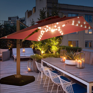 Nuevo diseño LED luz solar Patio Roma sombrilla plegable impermeable paraguas romano para sombreado de jardín para muebles de exterior uso en gimnasio - Product Image 2