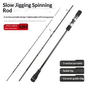 <span class=keywords><strong>Caña</strong></span> de Pescar de Alta <span class=keywords><strong>Calidad</strong></span> MH 1.83/1.91m de 3 Secciones para Slow Jigging, Peso del Señuelo 100g-350g, Portátil, para Pesca en Agua Salada desde Barco - Product Image 1