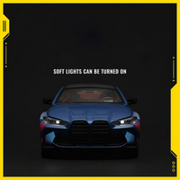 Modèle de voiture de course en alliage moulé sous pression à l'échelle 1/24 avec effets sonores et lumineux, fonction de recul et portes ouvrables, jouet de collection pour cadeau