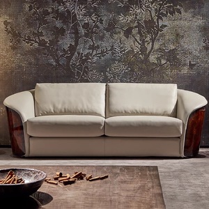 Ensemble de canapés carrés en cuir <span class=keywords><strong>KINGSWOOD</strong></span> super doux, placage en bois massif italien brillant, pour villa et sous-sol - Product Image 3