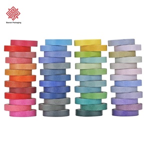 Caja de 60 Colores, Cintas Washi de Colores Sólidos Básicos Sin Repetición, Decoración para Cuadernos, Pegatinas de Papel Washi, Juego en Caja, en Stock - Product Image 1