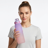 Bouteille anti-fuite avec options de parfum, couvercle à clapet, paille intégrée pour boire directement – Idéale pour l'école, le cyclisme, le camping, la gym, le bureau, les activités de plein air