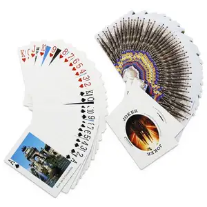 纸全彩色印刷广告式Carte Da扑克300gsm艺术纸扑克牌
