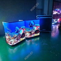 Bar mobile portable, comptoir de réception, stand de danse incurvé, stand de DJ, table, écran vidéo LED