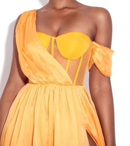 <span class=keywords><strong>Robe</strong></span> longue <span class=keywords><strong>de</strong></span> <span class=keywords><strong>soirée</strong></span> sexy pour femmes, club <span class=keywords><strong>de</strong></span> nuit, corset en soie orange plissé, fente haute, <span class=keywords><strong>robe</strong></span> <span class=keywords><strong>de</strong></span> <span class=keywords><strong>soirée</strong></span> longue, <span class=keywords><strong>robe</strong></span> <span class=keywords><strong>de</strong></span> célébrité - Product Image 3