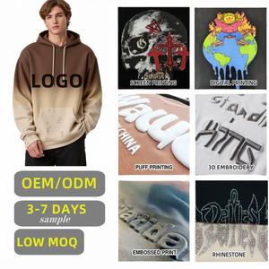 TKAN275 Venta al por mayor Color sólido Impresión Bordado Gráfico Mens Hoodies Casual Oversized Gradient color Sudadera con capucha - Product Image 4