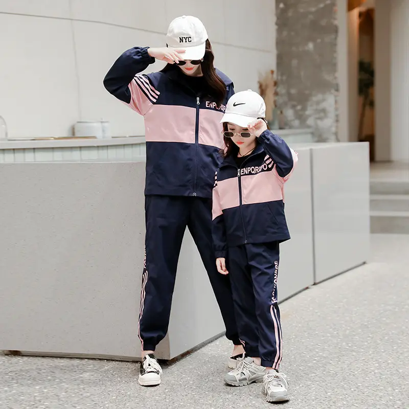 High Quality Fashion Childrens Clothing Sets Girls 2 Pcs Sport Suit Set Of Two Color Womens Clothing