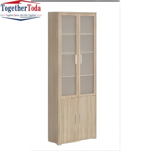Solution de rangement durable au design moderne personnalisé, armoire de classement à double porte en métal ou en bois avec verre pour la maison, le bureau ou l'école - Product Image 1