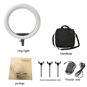 Kit d'éclairage pour selfie, lampe annulaire à intensité réglable, maquillage, vidéo, 18 pouces, à clipser pour <span class=keywords><strong>YouTube</strong></span>, TikTok - Product Image 3