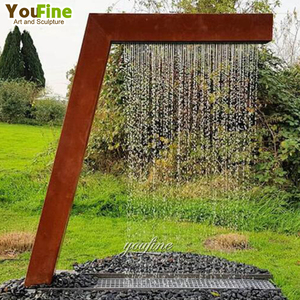 Ngoài trời Vườn trang trí thiết kế mới phổ biến không gỉ corten thép nước điêu khắc đài phun nước - Product Image 2