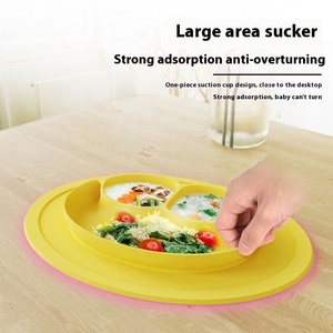 จานซิลิโคนลายการ์ตูนสำหรับ<span class=keywords><strong>เด็ก</strong></span> พร้อมจุกดูด ป้องกันการตก สำหรับฝึกทาน<span class=keywords><strong>ข้าว</strong></span> ชามข้าวเด็ก จานอาหารเสริมสำหรับเด็ก - Product Image 3