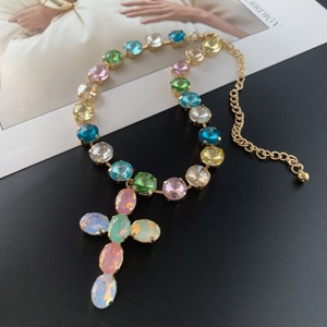 LS-B8556 <strong>Rainbow</strong> Crystal <strong>Necklace</strong> Jewelry Gold Plated Fashion Women <strong>Necklace</strong> Iridescent Cross Pendant <strong>Necklace</strong> As Gifts - Product Image 4